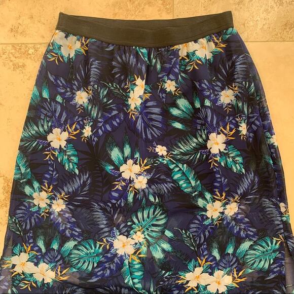H&M m slit chiffon tropical flow skirt maxi 4 - Picture 4 of 8